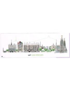 Poster Panoramic Gaudi Barcelona