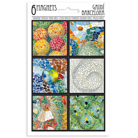 6 Mosaic Magnets Set 