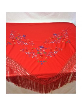 Mantón de Manila Picos Rojo