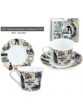 Set 2 cups and plates