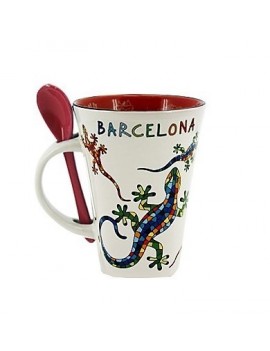 Gaudi Salamander Barcelone Mug with spoon