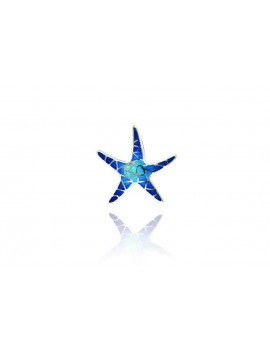 Silver Pendant Starfish Blue  