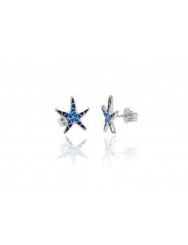 Earrings Star Trencadis Plane Blue  