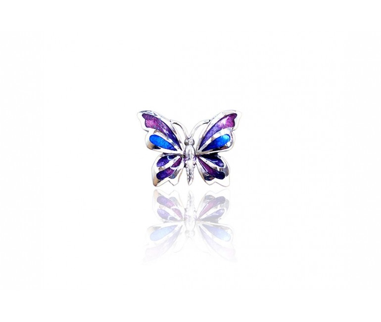 Silver Pendant Butterfly purple