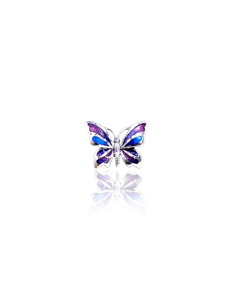 Silver Pendant Butterfly purple