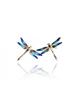 Boucles d'oreilles bleu libellules