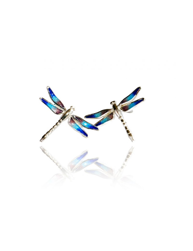 Blue Dragonflies Set Earrings