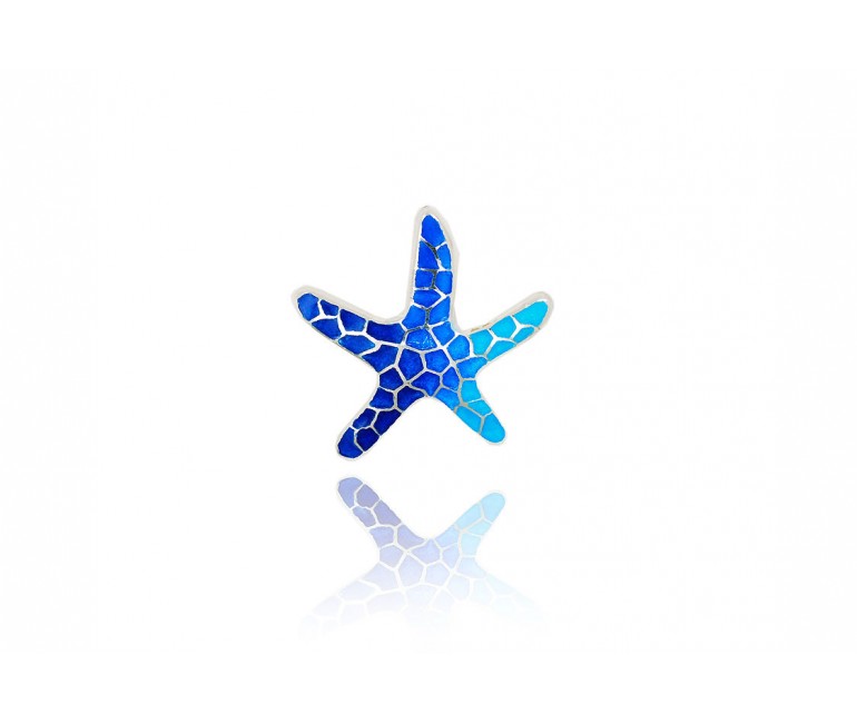 Petit pendantif bleu en forme d'étoile Gaudi