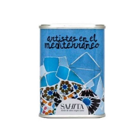 Mini olive oil can Blue Trencadís 100 ml