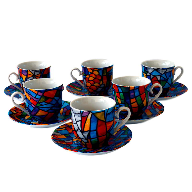 Set 6 tazas café espresso Sagrada Familia - Gaudi Barcelona Shop