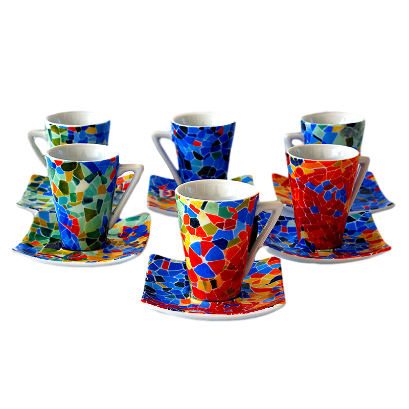 St@llion Porcelain Random Colour Espresso Cup and Saucer Butterfly Design Coffee Cups Collectable Tableware Gift Novelty 