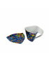Taza triangular de café con plato - Vitral