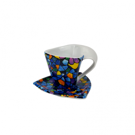Triangular Cup with Saucer - Vitral
