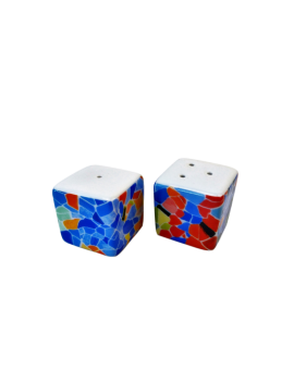 Salt and Pepper Dice Trencadis Vitral