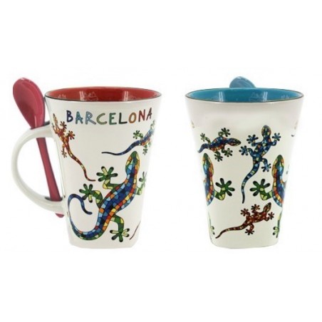 Mug con cucharilla Salamandra-Barcelona