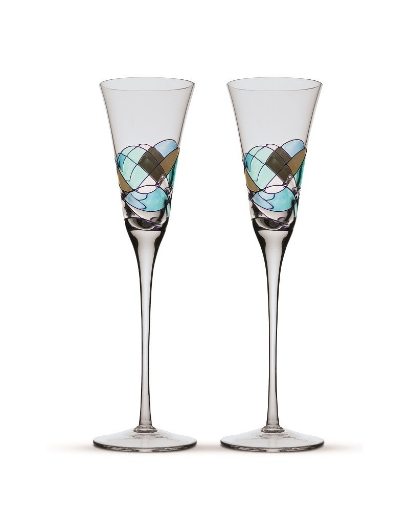 Deux verres champagne Gaudí Aqua Deux verres champagne Gaudí Aqua