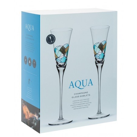 Deux verres champagne Gaudí Aqua