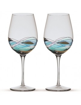 Two Wine Glasses Gaudi Aqua