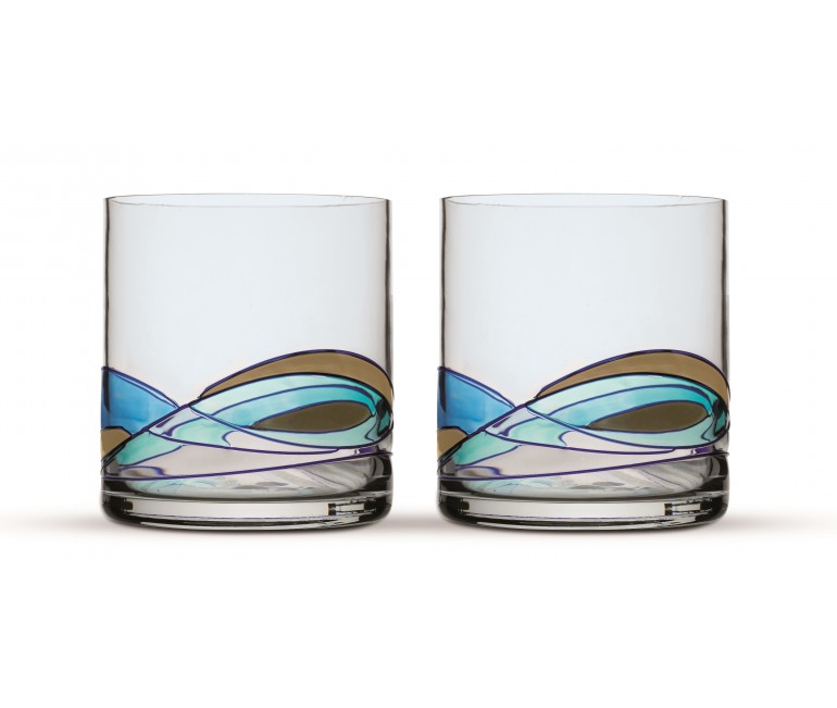 Two Whisky Glasses Gaudi Aqua