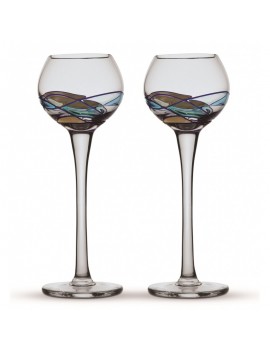 Two Grappa Glasses Gaudi Aqua