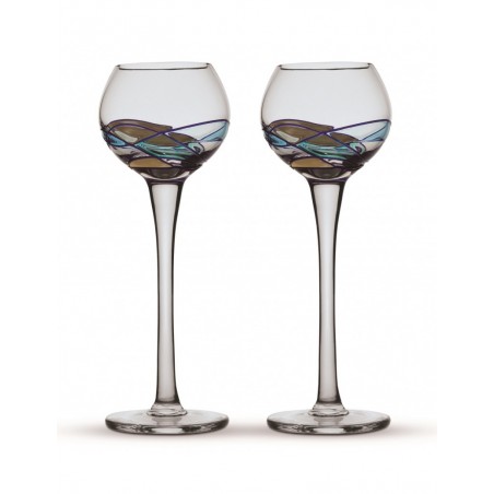 Two Grappa Glasses Gaudi Aqua