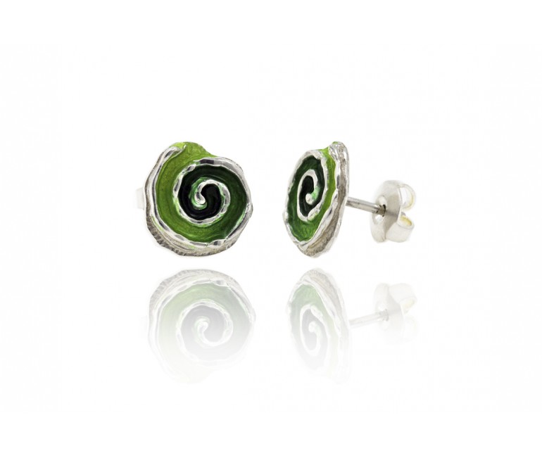 Earrings Gaudí Trencadís Green Snail-shaped