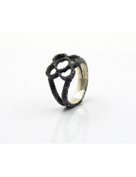 Ring Barcelona Panot Flower Black