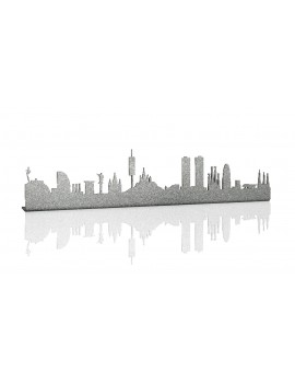 Silver Barcelona Skyline