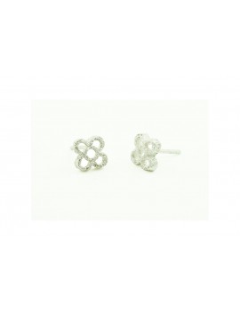 White Earrings Flower Panot Barcelona