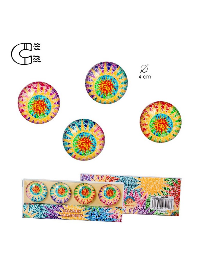 4 Gaudi Multicolor Magnets Set